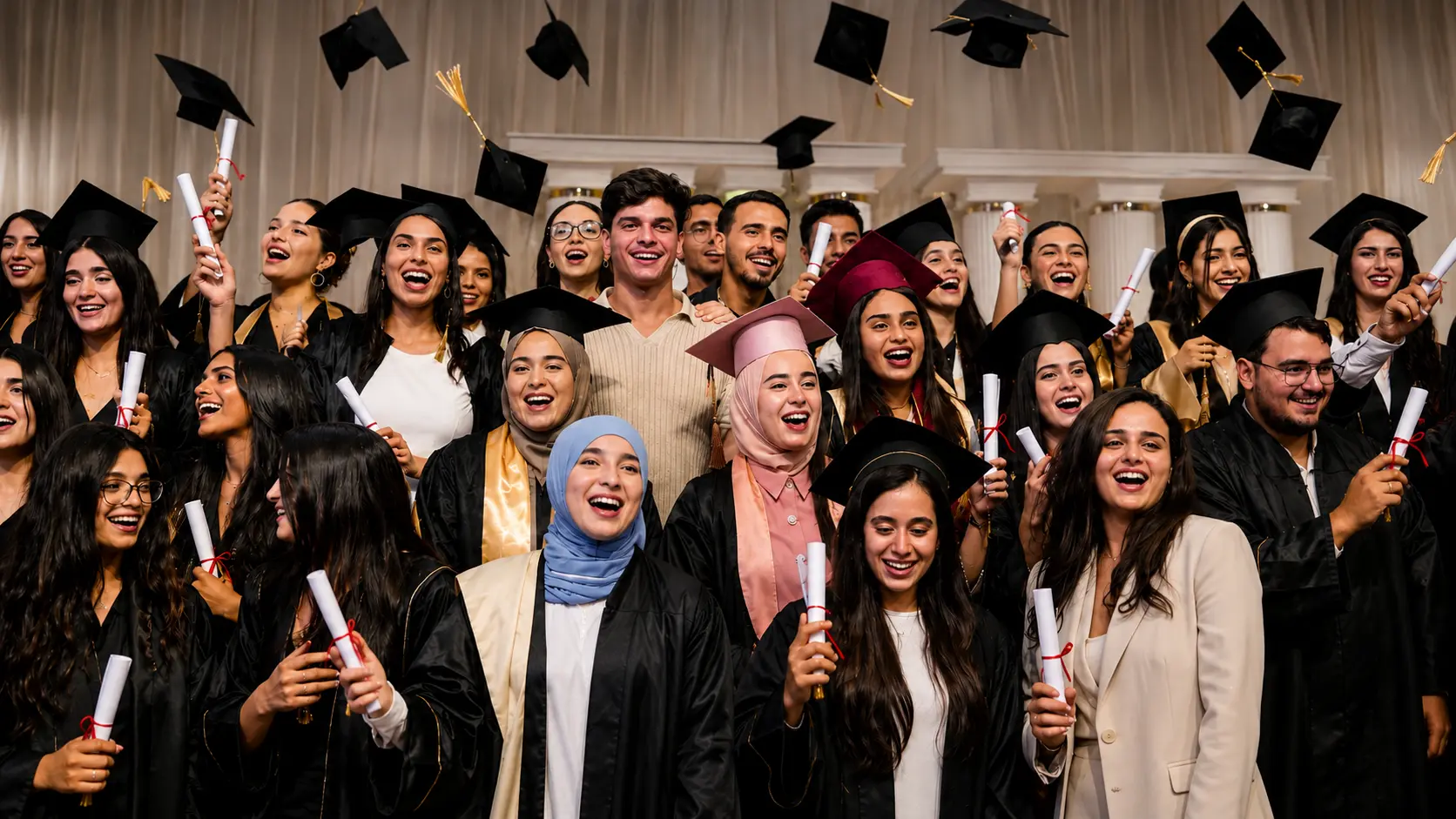 Étudiants diplômés de l’ISFF célébrant leur réussite
